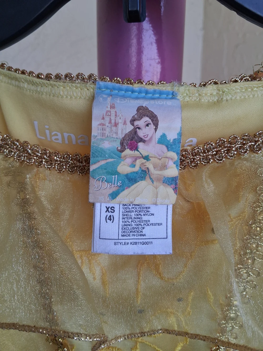 Disney Gold  Belle  Princess Dress Costume